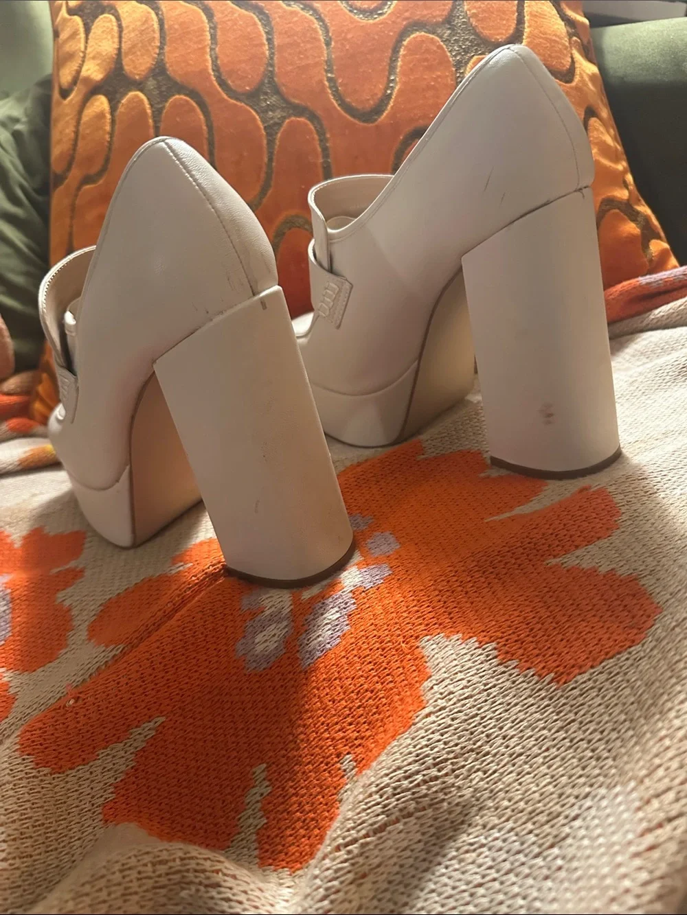 Madden Girl Cream Platform Loafer Heels